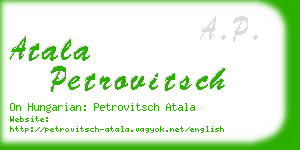 atala petrovitsch business card